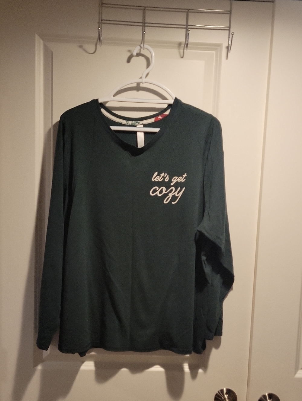 Forest Green 'Let's Get Cozy' Long Sleeve Top
